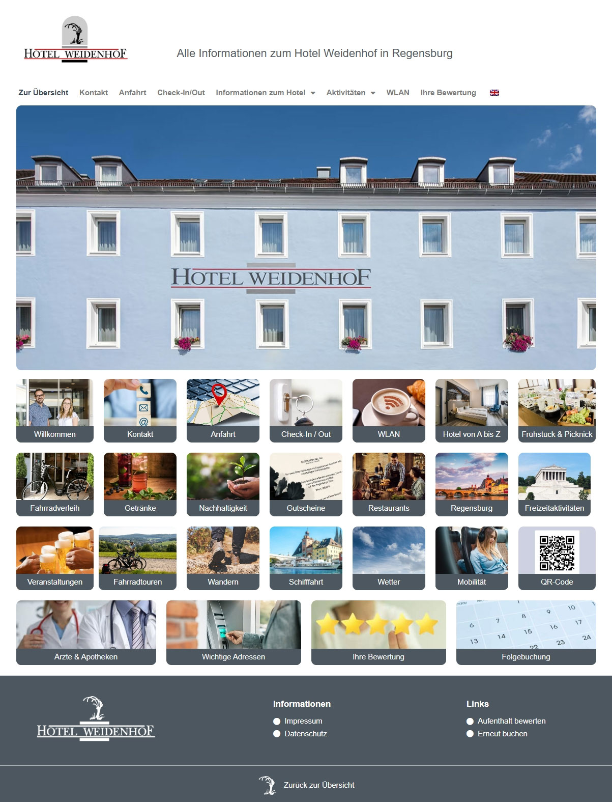 Digitale Gästemappe Hotel Weidenhof in Regensburg